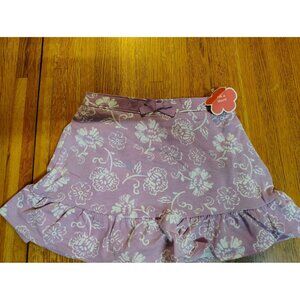 Carter's vintage baby girl purple floral skort/skirt NOS elastic waist 24 months
